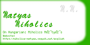 matyas miholics business card